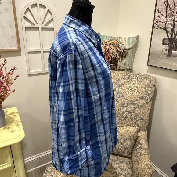 Club Room Blue Casual Button Down Shirt - Picture 4 of 5